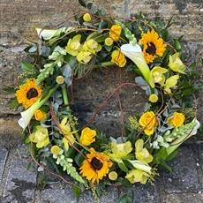 Contemporary Calla and Willow Wreath 