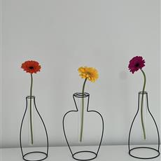Silhouette Vase Trio with Gerbera 