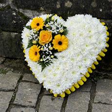 White and Yellow Massed Heart