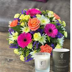 PETITE VIBRANT BASKET AND CANDLE