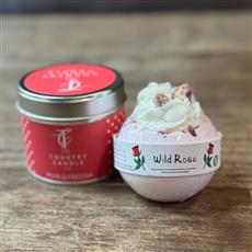 CANDLE AND BATH BOMB SET 