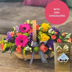 VIBRANT TRUG WITH CHOCOLATES 