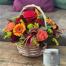 PETITE HARVEST BASKET WITH CANDLE TIN