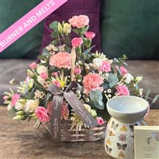 PRETTY PINK BASKET WITH BURNER 